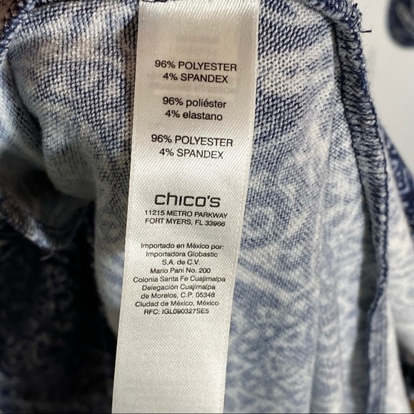 CHICO’S tunic top pullover blue and white small - Picture 7 of 9